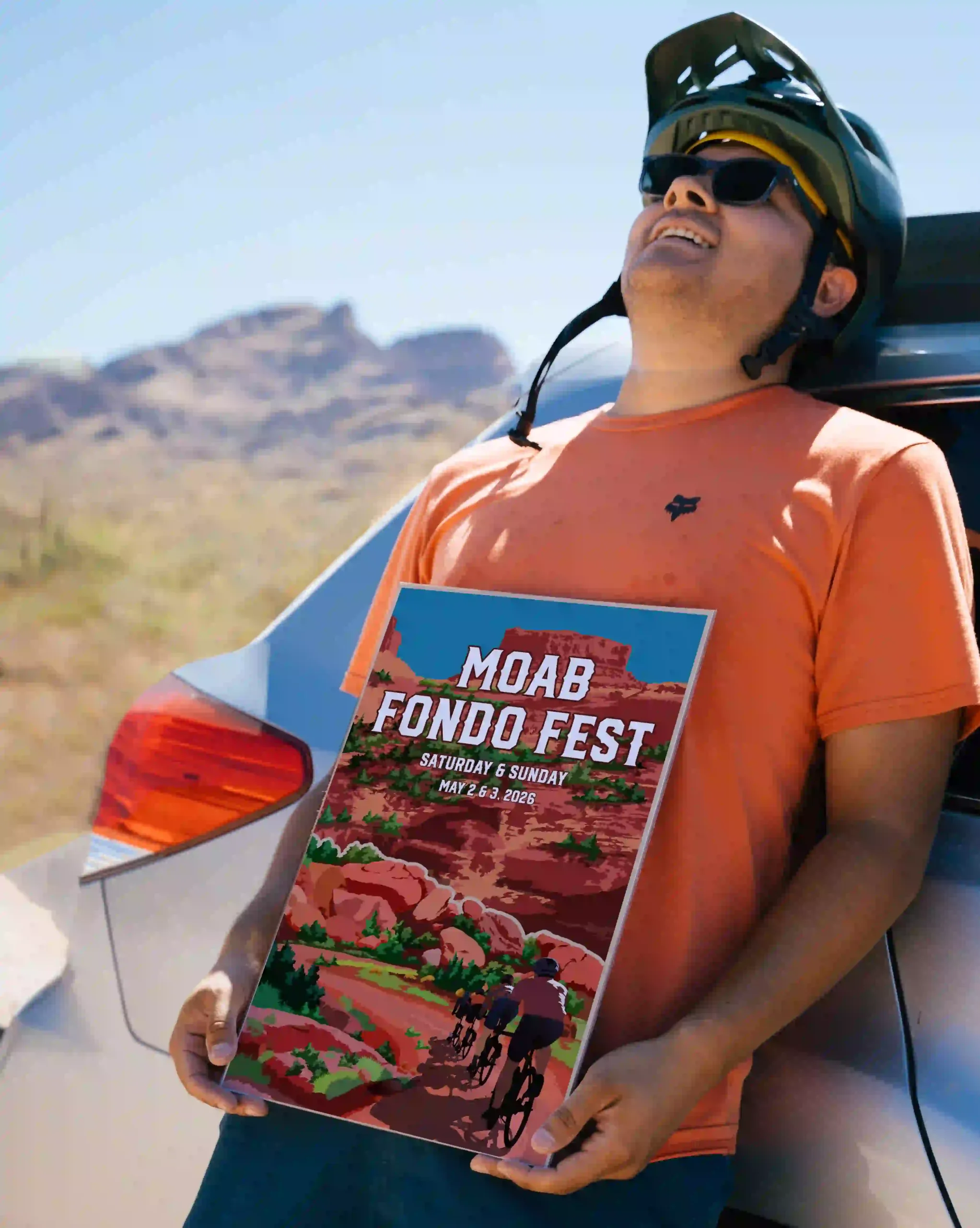Moab Fondo Fest__with car poster